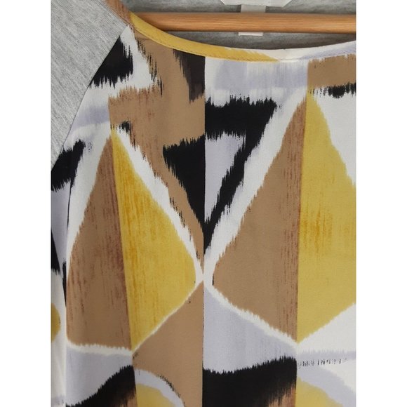 Charming Charlie Women's Gray Abstract Print 3/4 Sleeve Raglan Top Shirt S - Picture 3 of 7